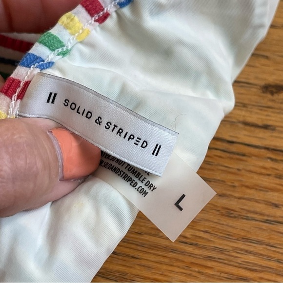 Solid and Striped Womens Milly Bikini Bottom Ruffle Multi Stripe Large - Picture 5 of 6